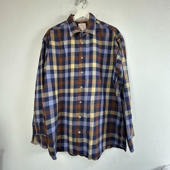 Viyella Other - Patrick James Viyella Mens Checkered Long Sleeve Shirt XL Cotton Wool Casual